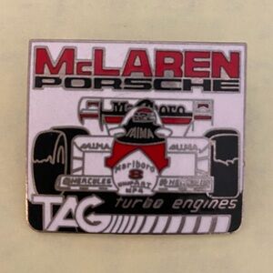 Vintage McLaren Turbo Engine TAG Porsche Racing Lapel Pin